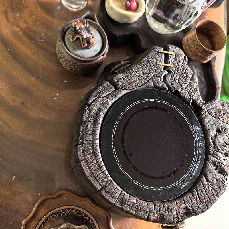 木桩电陶炉煮茶炉围炉煮茶炉木质室内烧水家用诧寂风复古实木器具,淘宝优惠券,粉丝福利购,淘宝优惠卷