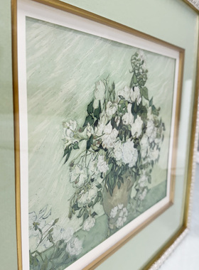 （画框）顺丰不包邮成品框实木相框挂墙装裱创意装饰花草浅绿整套