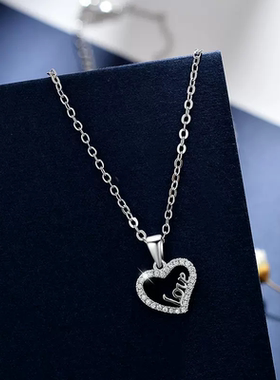 锆石十字链女镂空吊坠锁骨链项链