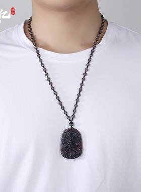 龙牌潮人霸气正品冰曜石吊坠项链