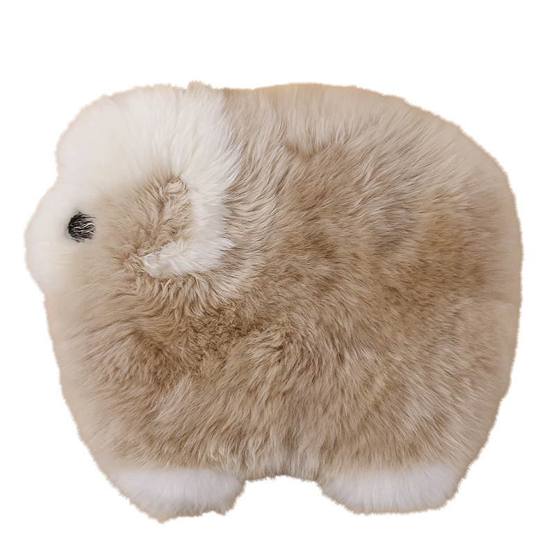 卡通纯羊毛汽车坐垫冬季毛绒单片座椅套保暖车垫子冬天真皮毛一体