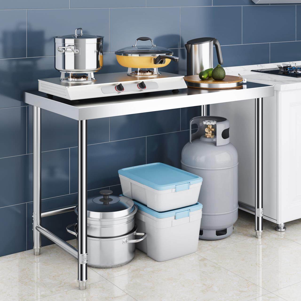 单层不锈钢304置物架煤气罐支架一层微波炉收纳架灶台储物架家用1,淘宝优惠券,粉丝福利购,淘宝优惠卷