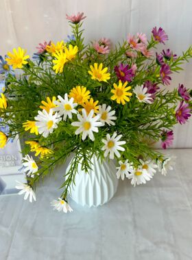 5叉水草洋甘菊仿真花T舞台插花艺