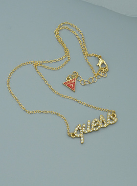 欧美大牌G字母水钻锁骨链女款