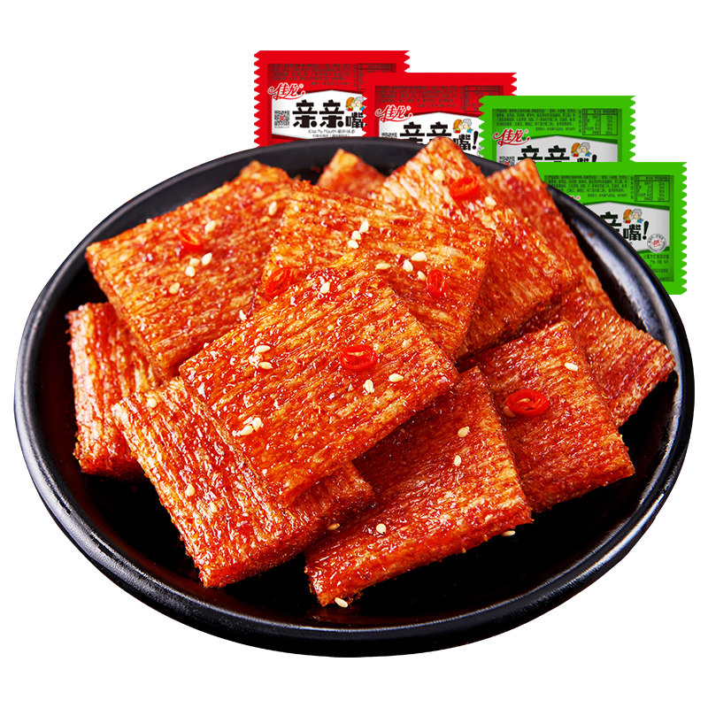 佳龙亲亲嘴大礼包网红麻辣豆干辣条 一骅食品专营面筋制品