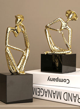 电镀金属人物抽象人像艺术雕塑