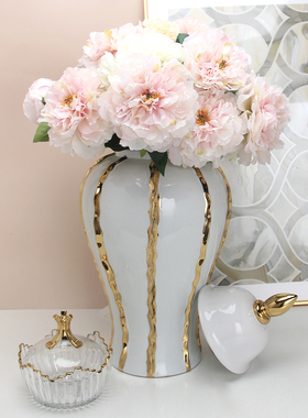 法式高端陶瓷将军坛罐子装饰摆件