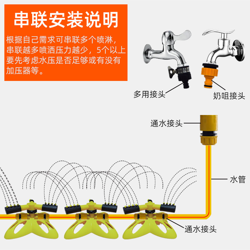 绿化降温自动旋转喷灌喷头360度自动洒水器喷水灌溉园林草坪浇花-图2