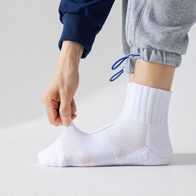 黑白袜子男士短筒纯棉夏季加厚毛巾吸汗防臭透气篮球运动袜ins潮,淘宝优惠券,粉丝福利购,淘宝优惠卷