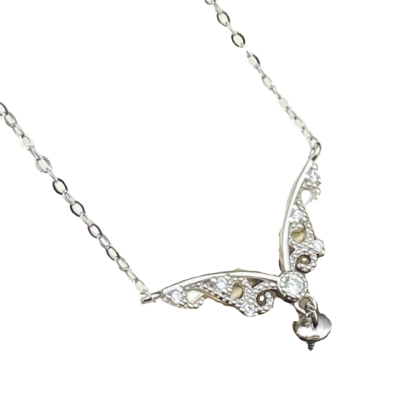 源头工厂价s925纯银珍珠项链蝴蝶吊坠托带链子diy手工半成品饰品,淘宝优惠券,粉丝福利购,淘宝优惠卷