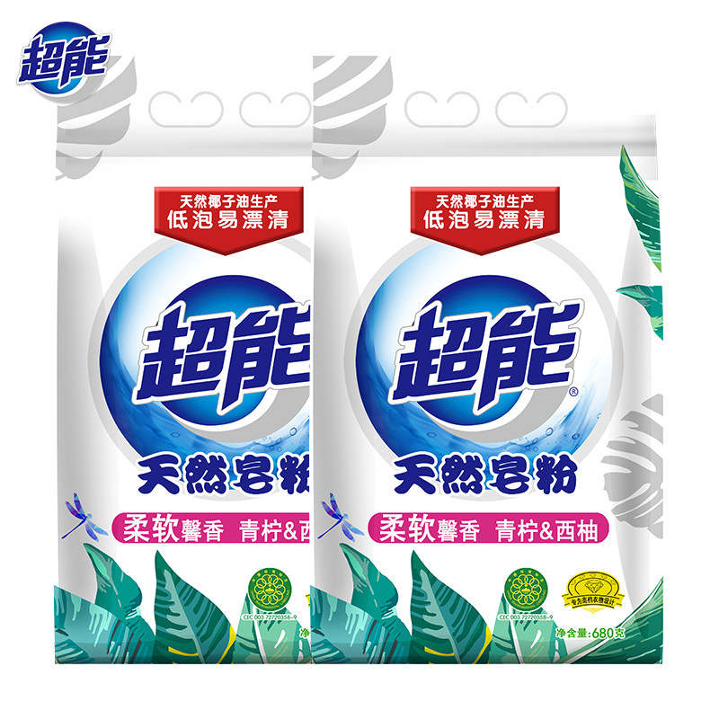 【整箱囤】超能天然1.6*6袋皂粉 超能洗衣粉