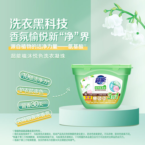 【肖战同款】超能洗衣凝珠洗衣液持久留香珠三合一180g*3盒54颗 - 图0