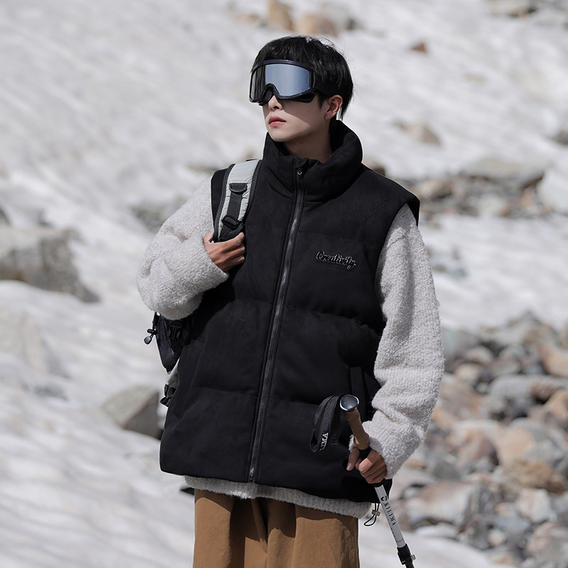 迈特优麂皮绒立领棉衣马甲男秋冬季2025新款无袖坎肩棉服背心外套,淘宝优惠券,粉丝福利购,淘宝优惠卷