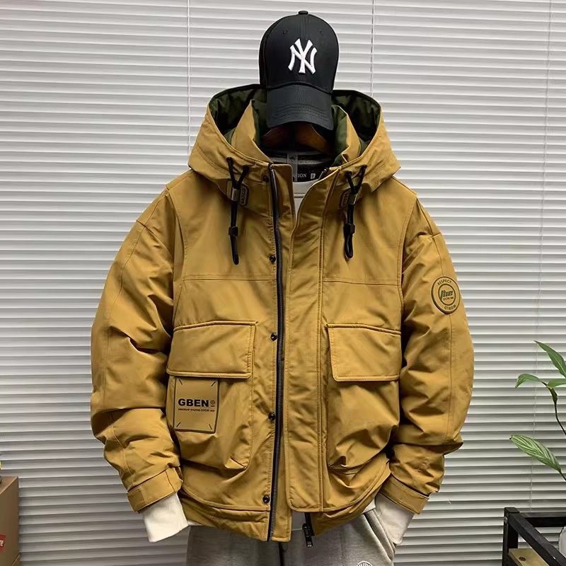 大码300斤冬季工装羽绒棉服外套男连帽休闲宽松加厚保暖山系夹克,淘宝优惠券,粉丝福利购,淘宝优惠卷