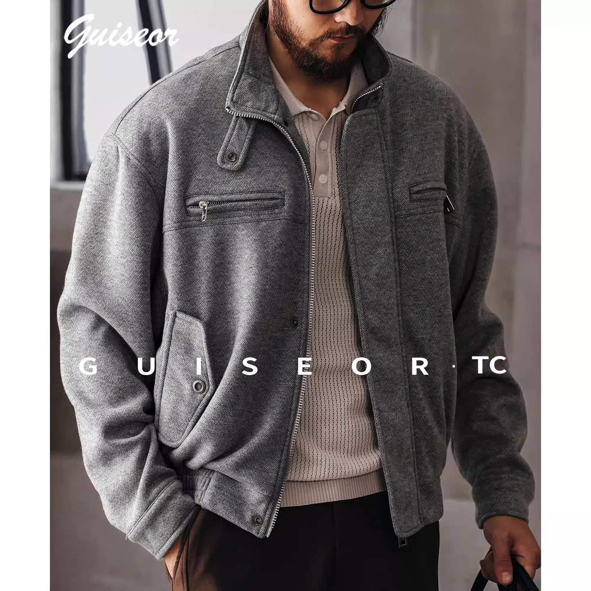 大码复古羊毛混纺老钱风毛呢夹克男士春秋新款宽松美式休闲外套男,淘宝优惠券,粉丝福利购,淘宝优惠卷