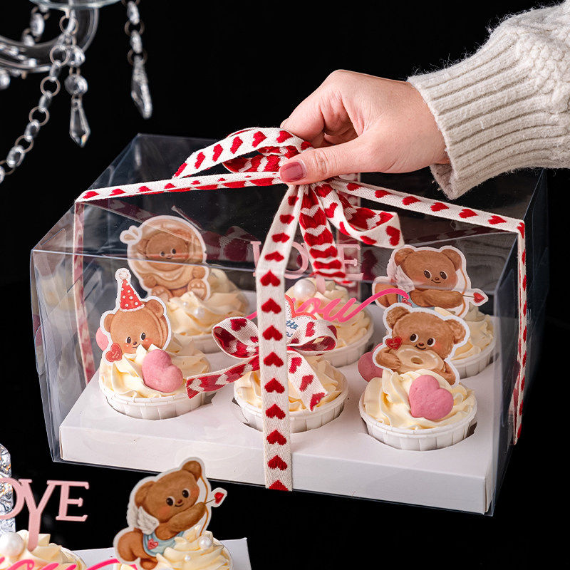 2.14情人节纸杯蛋糕装饰黄油小熊插牌love you情侣表白亚克力插件,淘宝优惠券,粉丝福利购,淘宝优惠卷