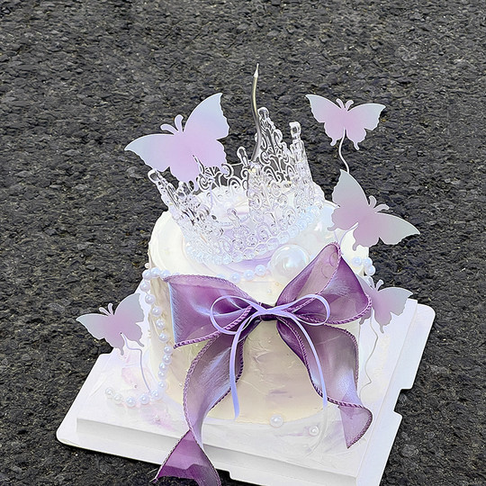 Goddess Crown Cake Decoration Gradient Butterfly Mermaid Yarn