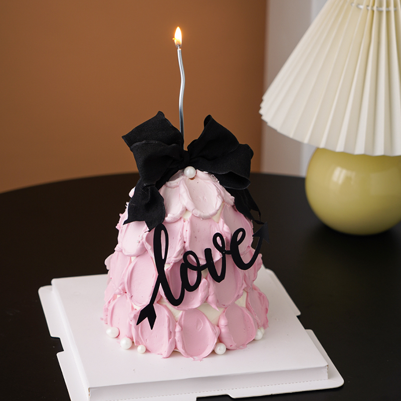 2.14情人节许愿树蛋糕装饰亚克力love插件情侣告白蝴蝶结2025装扮