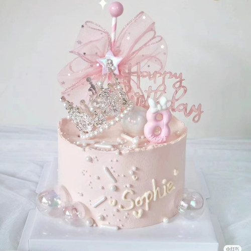 皇冠蛋糕装饰摆件珍珠水晶皇冠儿童迷你小皇冠公主生日配件插件 - 图3