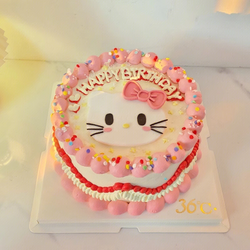 网红蛋糕装饰品蓝猫KT猫happybirthday软胶摆件儿童生日烘焙插件 - 图0