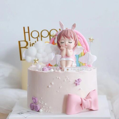 烘焙蛋糕装饰品网红安妮天使宝贝可爱萌系女孩儿童生日插件摆件 - 图0