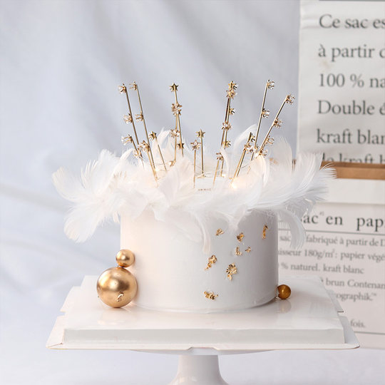 十个装皇冠蛋糕装饰品摆件成人儿童女王皇冠珍珠满天星网红摆件