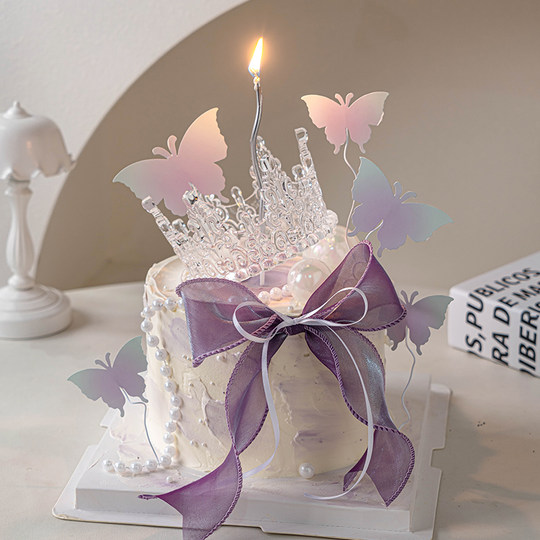 Goddess Crown Cake Decoration Gradient Butterfly Mermaid Yarn
