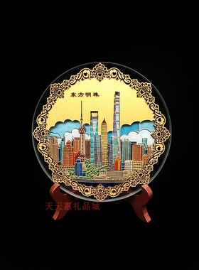 东方明珠玻璃雕刻彩绘旅游纪念品