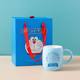 Doraemon jingle internet celebrity cat paper cut cup mug ceramic coffee cup girl cartoon high-faced red couple