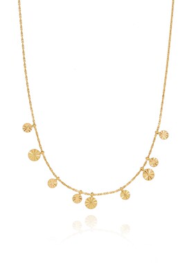 ins星光闪烁精致小花圆盘项链