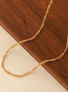 高级感缠绕麻花链锁骨链项链