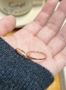 不掉色复古红色滴釉极细戒指