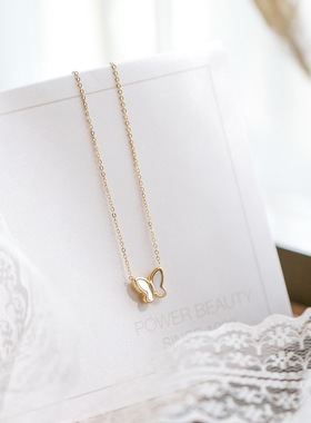 ins冷淡风甜美贝壳蝴蝶女夏项链