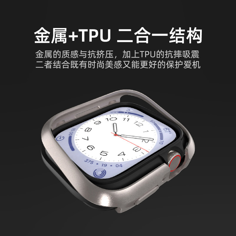 switcheasy新款苹果apple watch Ultra3/2/1表壳适用49mm铝合金属磨砂手表套军规防摔保护壳小红书潮牌
