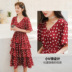 Đầm voan chấm bi cổ chữ V 2019 hè mới dành cho nữ dài phần eo retro váy đỏ - váy đầm váy lolita váy đầm