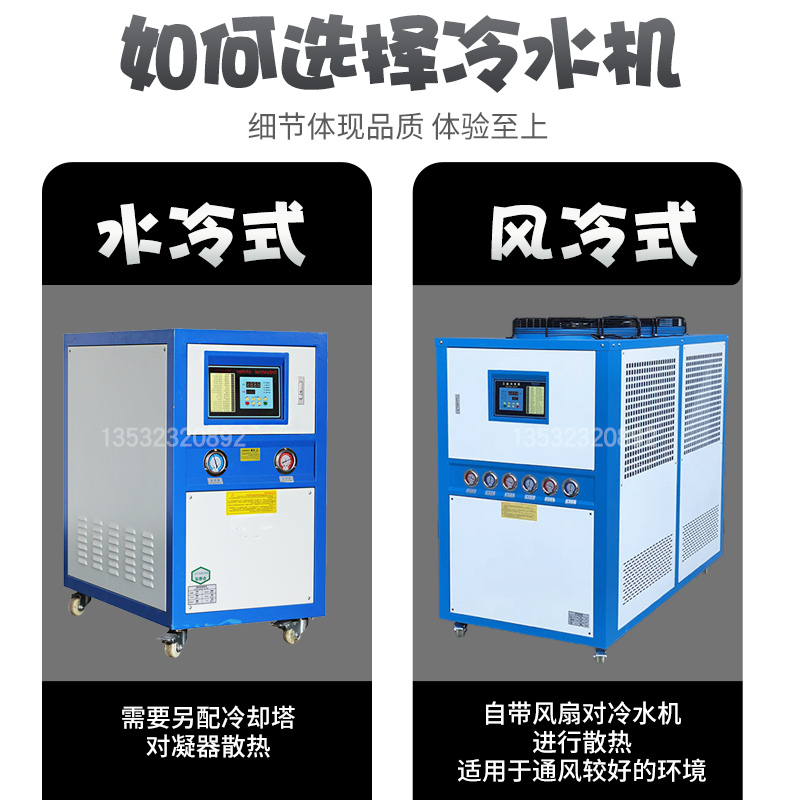 工业冷水机风冷式5HP挤出注塑模具冷却机10匹制冷机20P冰水冻水机 - 图0