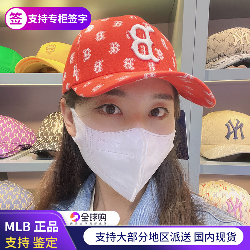 韩国正品MLB帽子鸭舌帽男女2022秋NY老花满标休闲帽运动帽棒球帽-图1