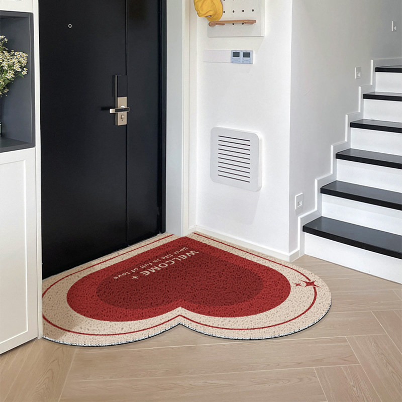 多巴胺爱心入户门地垫丝圈可裁剪玄关地毯门垫进门防滑家用脚垫,淘宝优惠券,粉丝福利购,淘宝优惠卷