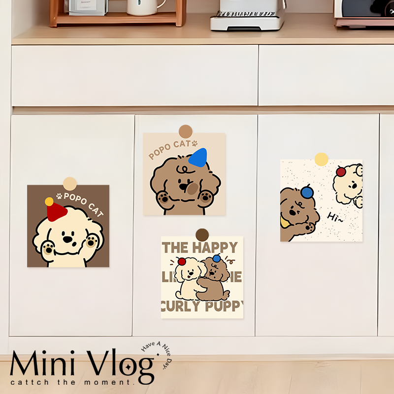 卷毛小狗厨房橱柜贴纸防油防潮翻新柜子贴画自粘防水墙贴装饰遮丑,淘宝优惠券,粉丝福利购,淘宝优惠卷