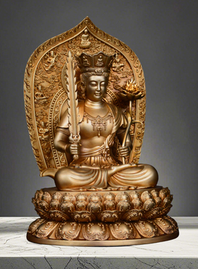天禅全铜虚空藏菩萨佛像摆件