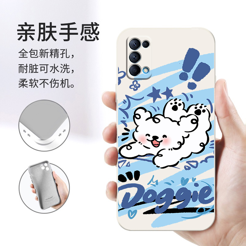 欢乐世界适用opporeno5手机壳oppo液态硅胶reno5pro卡通reno4趣味reno4pro可爱reno4se软壳女情侣创意保护套 - 图0