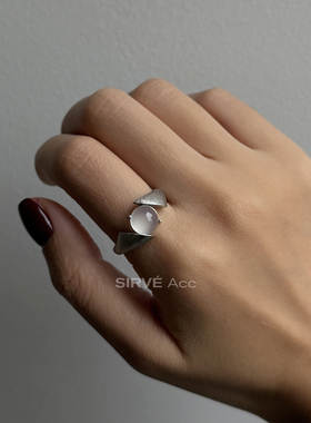 SIRVE镀银葡萄石戒指可调节指环