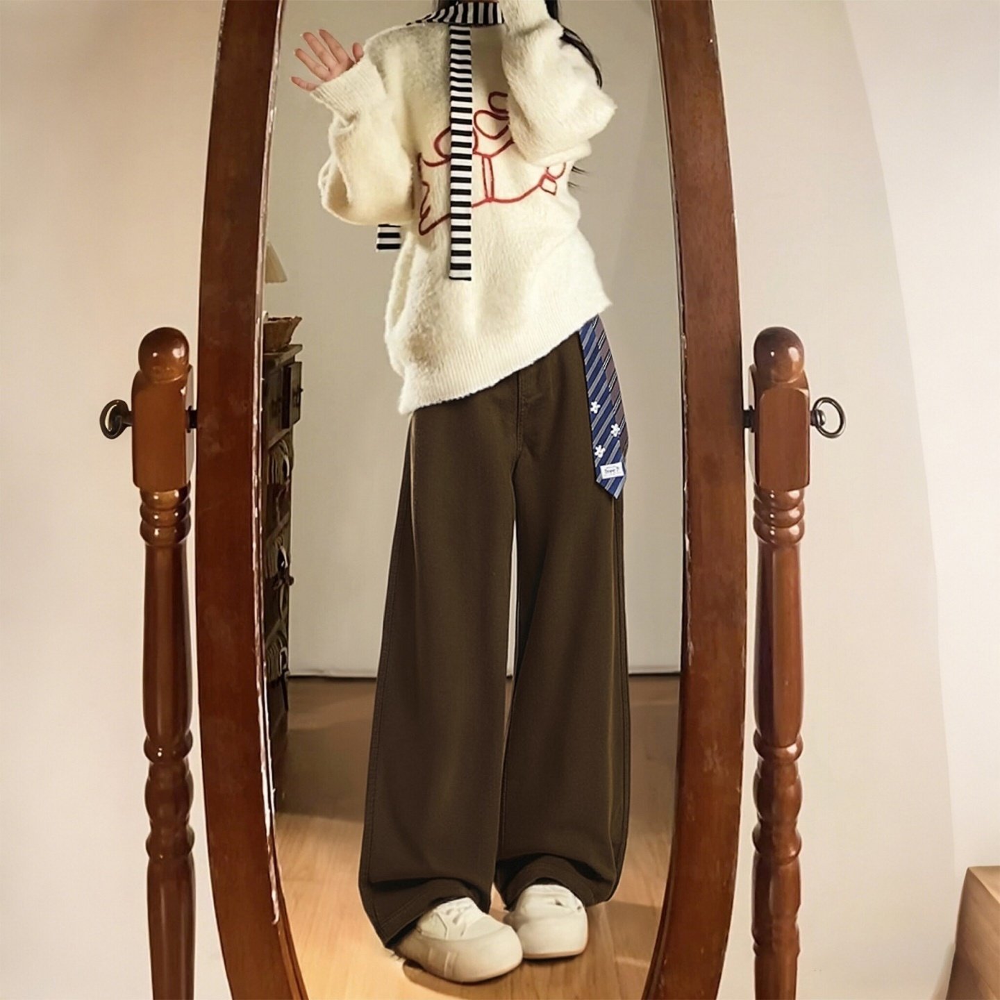 特大码女装胖mm通勤风黑色高腰阔腿裤女高腰显瘦设计感垂坠感裤子,淘宝优惠券,粉丝福利购,淘宝优惠卷