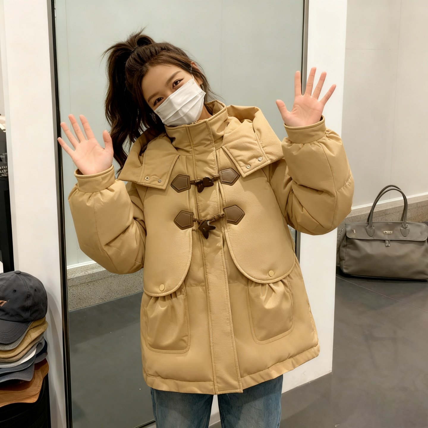 特大码女装胖mm韩版加厚保暖棉服女宽松显瘦百搭牛角扣面包服外套,淘宝优惠券,粉丝福利购,淘宝优惠卷