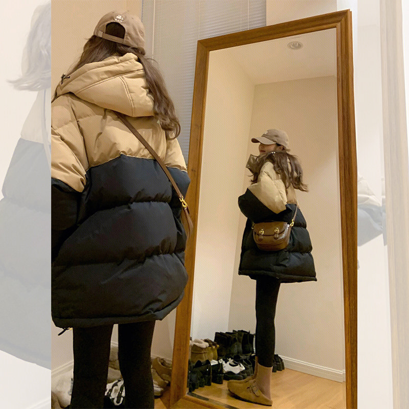 2-300斤胖mm大码女装冬季新款加厚保暖棉服拼色宽松连帽棉衣外套,淘宝优惠券,粉丝福利购,淘宝优惠卷