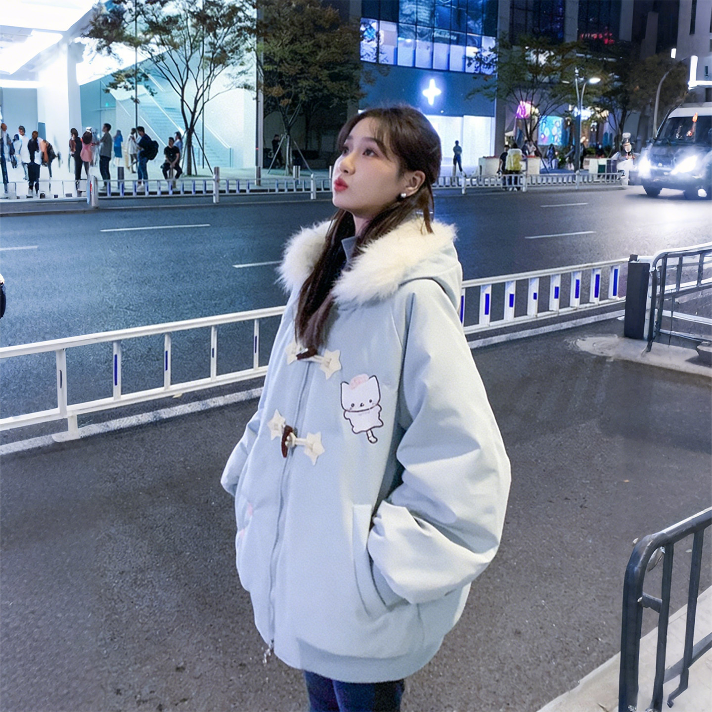 300斤特大码女装胖mm卡通刺绣连帽棉服女冬季设计感宽松棉袄外套,淘宝优惠券,粉丝福利购,淘宝优惠卷