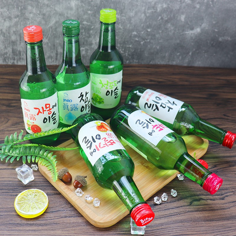 韩国清酒真露烧酒低度葡萄果味酒少女水果酒微醺 4瓶 - 图0