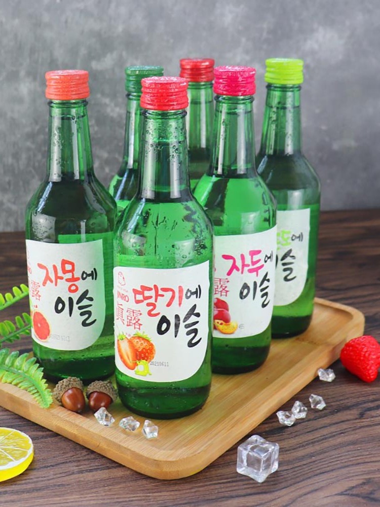 韩国原装进口真露烧酒原味竹炭草莓葡萄味果味清酒蜜桃味整箱20瓶