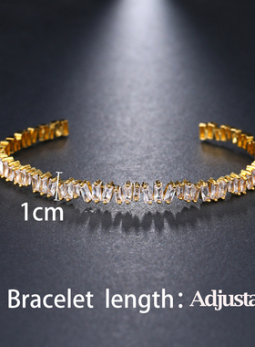 Emmaya奢华开口锆石手镯女