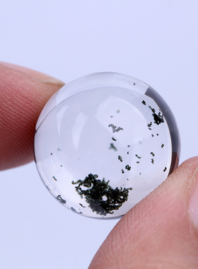 招财天然绿幽灵原石圆珠DIY配件